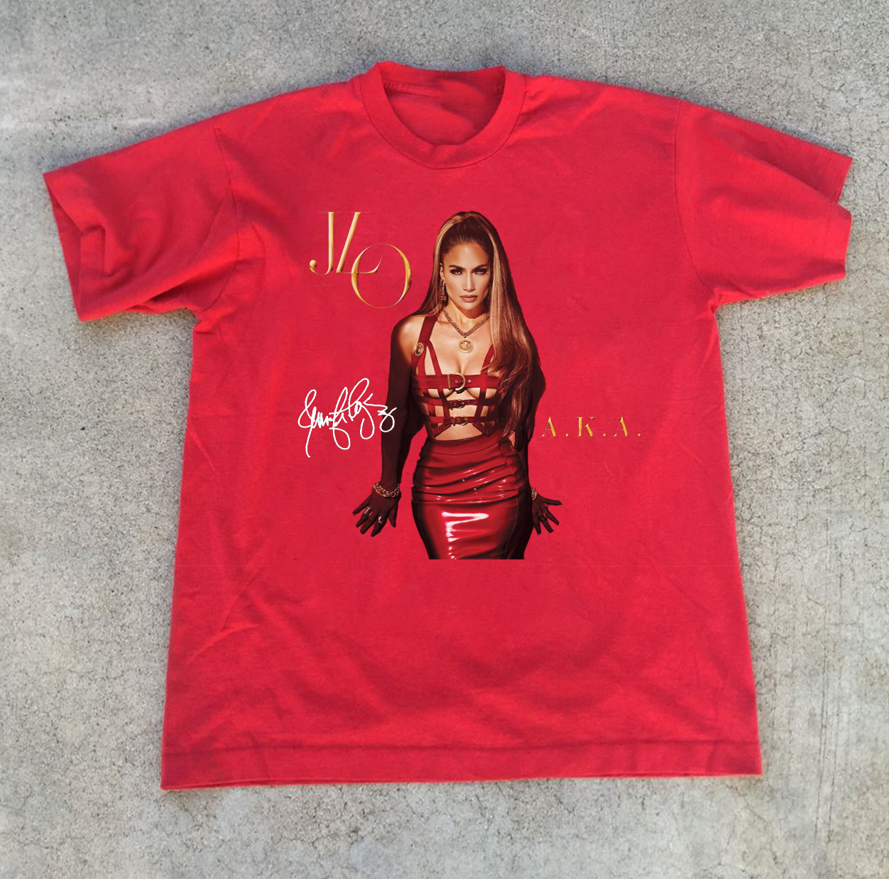 SIGNED Jennifer Lopez J-Lo AKA Tee Shirt Red All Size S-5Xl OM2044