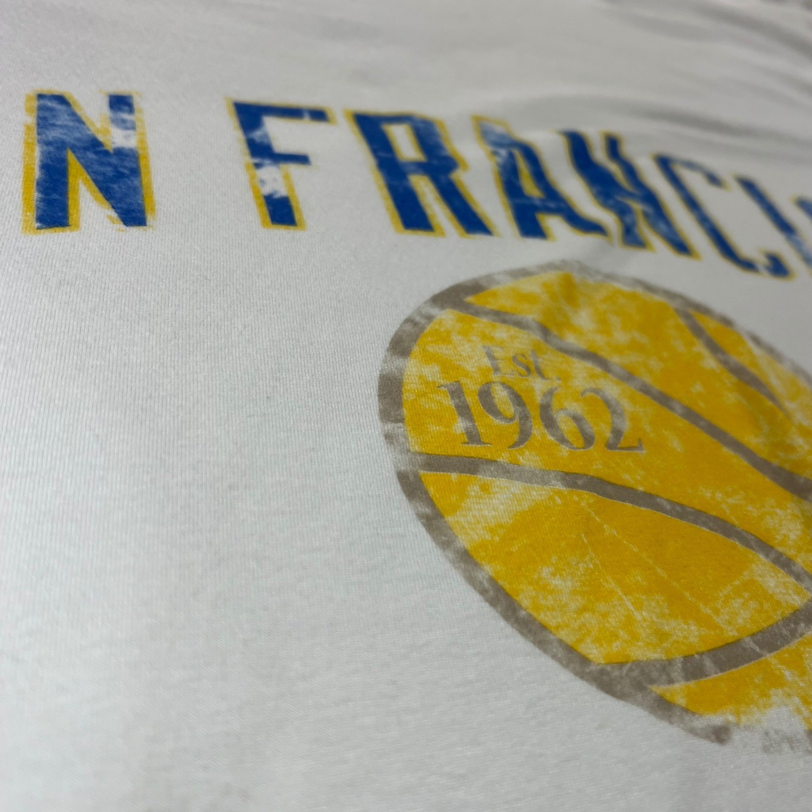 SAN FRANCISCO WARRIORS Vintage HWC T-Shirt Mens XL White 1962 Bamboo gallery