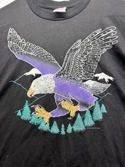 Vintage Lesal West INC 1990 Single Stitch T Shirt Eagle Puff Print Mens Large