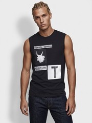 Helmut Lang X Travis Scott Limited Edition XL Black & White Soft Fitted Tank