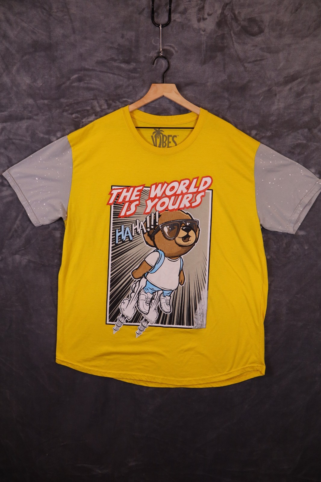 Bailey Apparel Hustle Bear T Shirt Mens 2XL Yellow Graphic Legend Urban City gallery