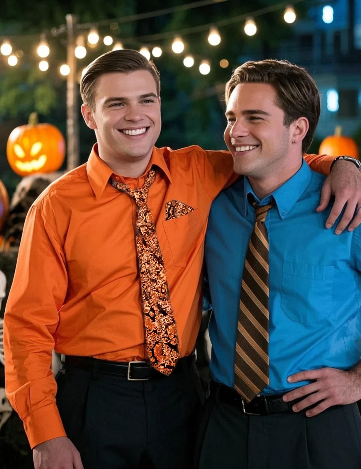 Fashonal Halloween Shirt Men, Men's Dress Shirt and Tie Set Party Festival gallery