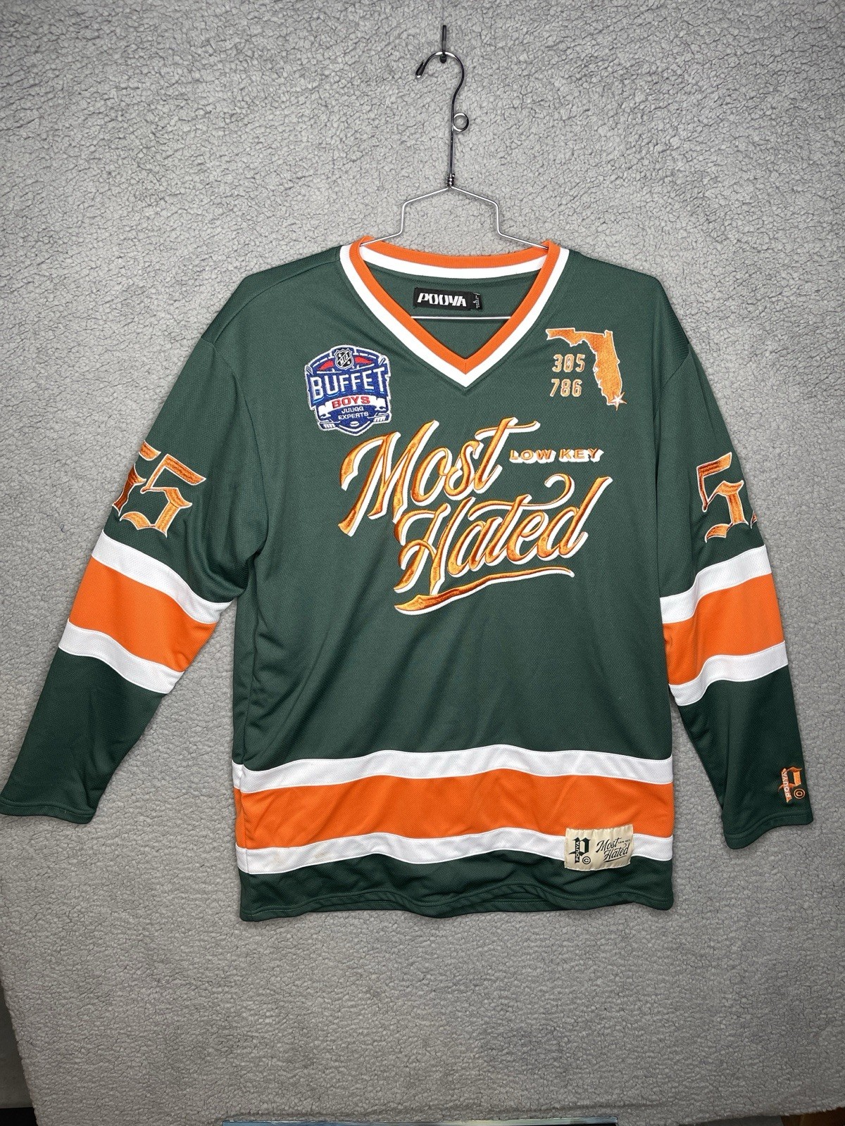 G59 records Pouya Mens jersey large most wanted low key green orange miami gallery