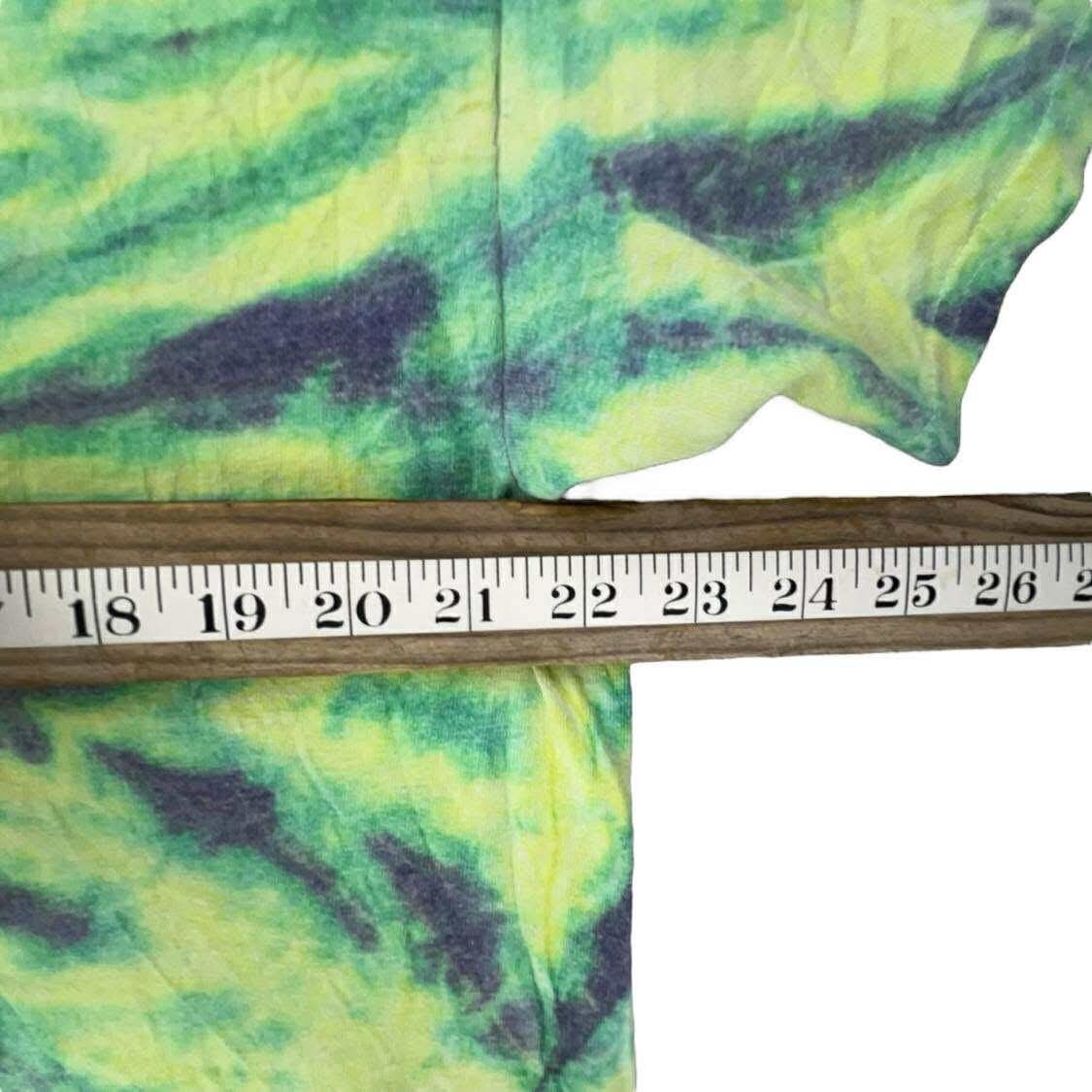 Y2K Colortone Tie Dye T-Shirt XL Green Yellow Burst Graphic Tee Georis gallery