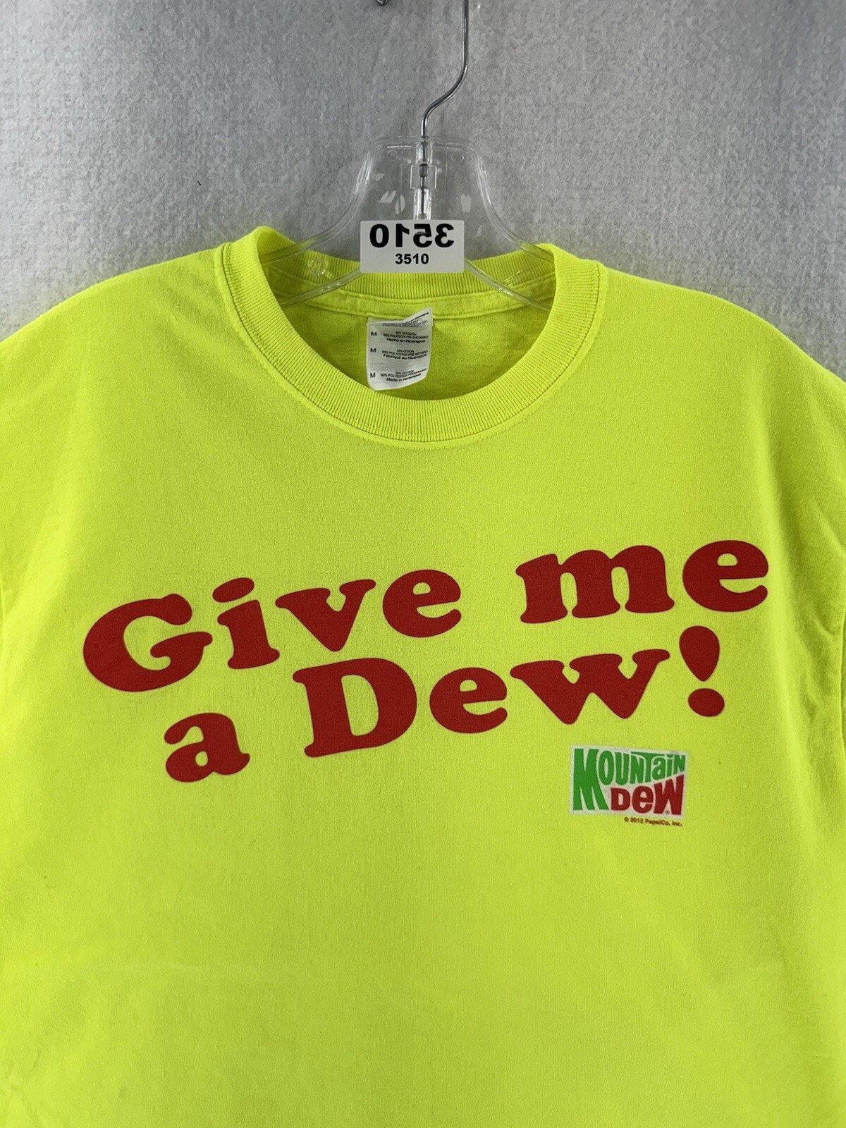Vintage 80s 90s Mens Mountain Dew T Shirt 50/50 Yellow Neon Sz M gallery