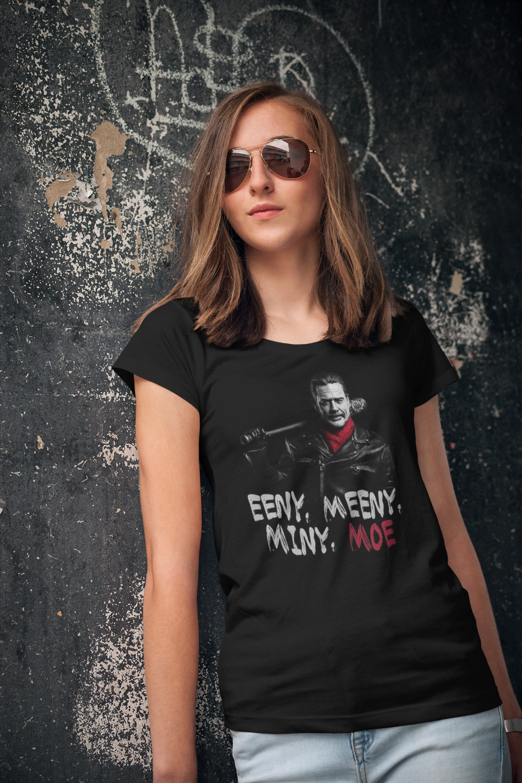 Negan The Walking Dead T-Shirt Unisex Cotton HBO Eeny Meeny Miny Moe Sizes New gallery