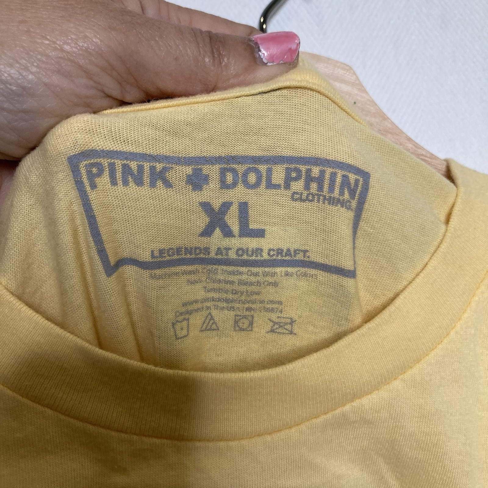 Pink + Dolphin Legend Republic Pink Bear Graphic T-Shirt Size XLarge Yellow gallery