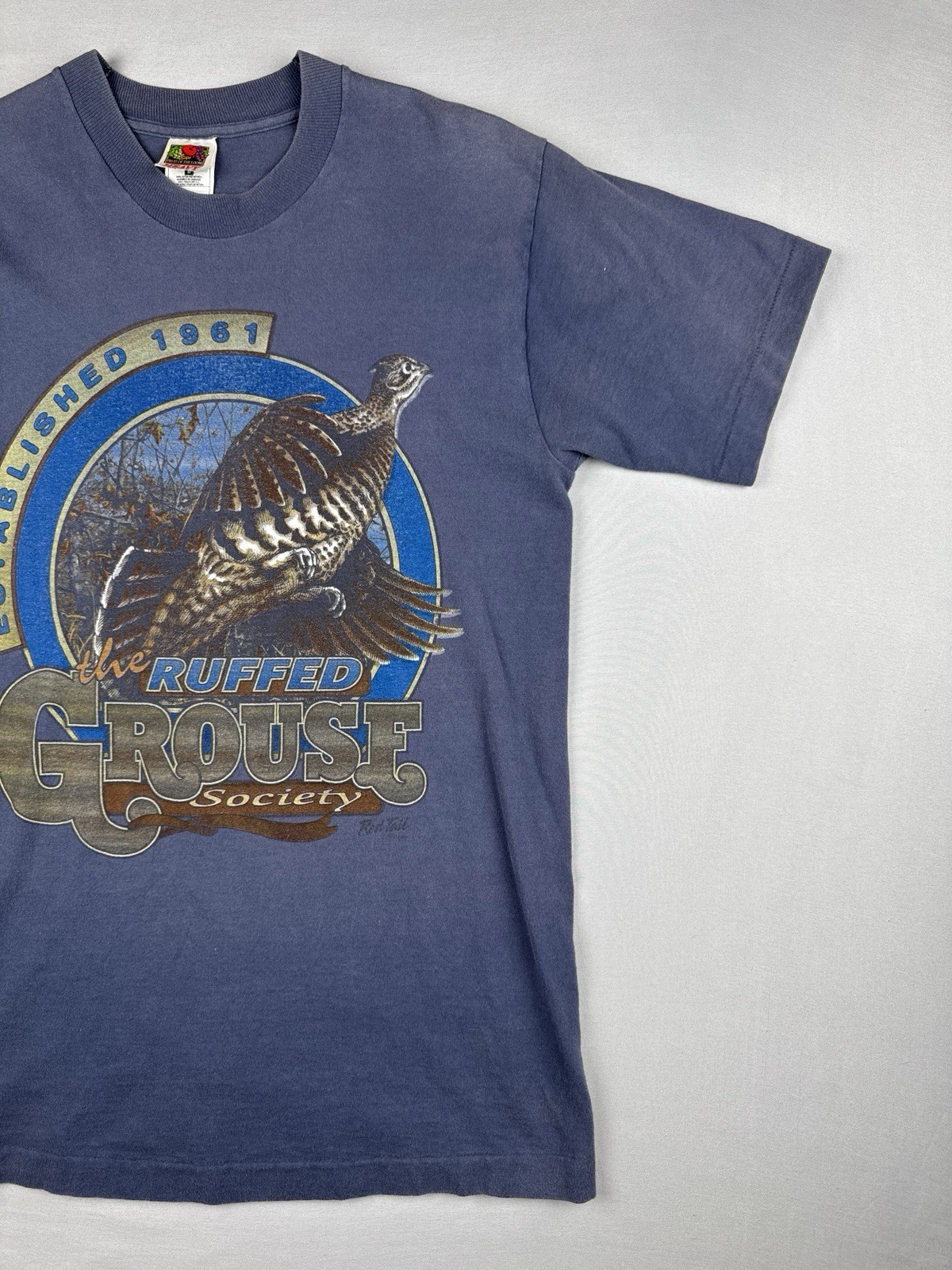 Vintage 90s Ruffed Grouse Society T Shirt Bird Hunting Wildlife Single Stitch M gallery