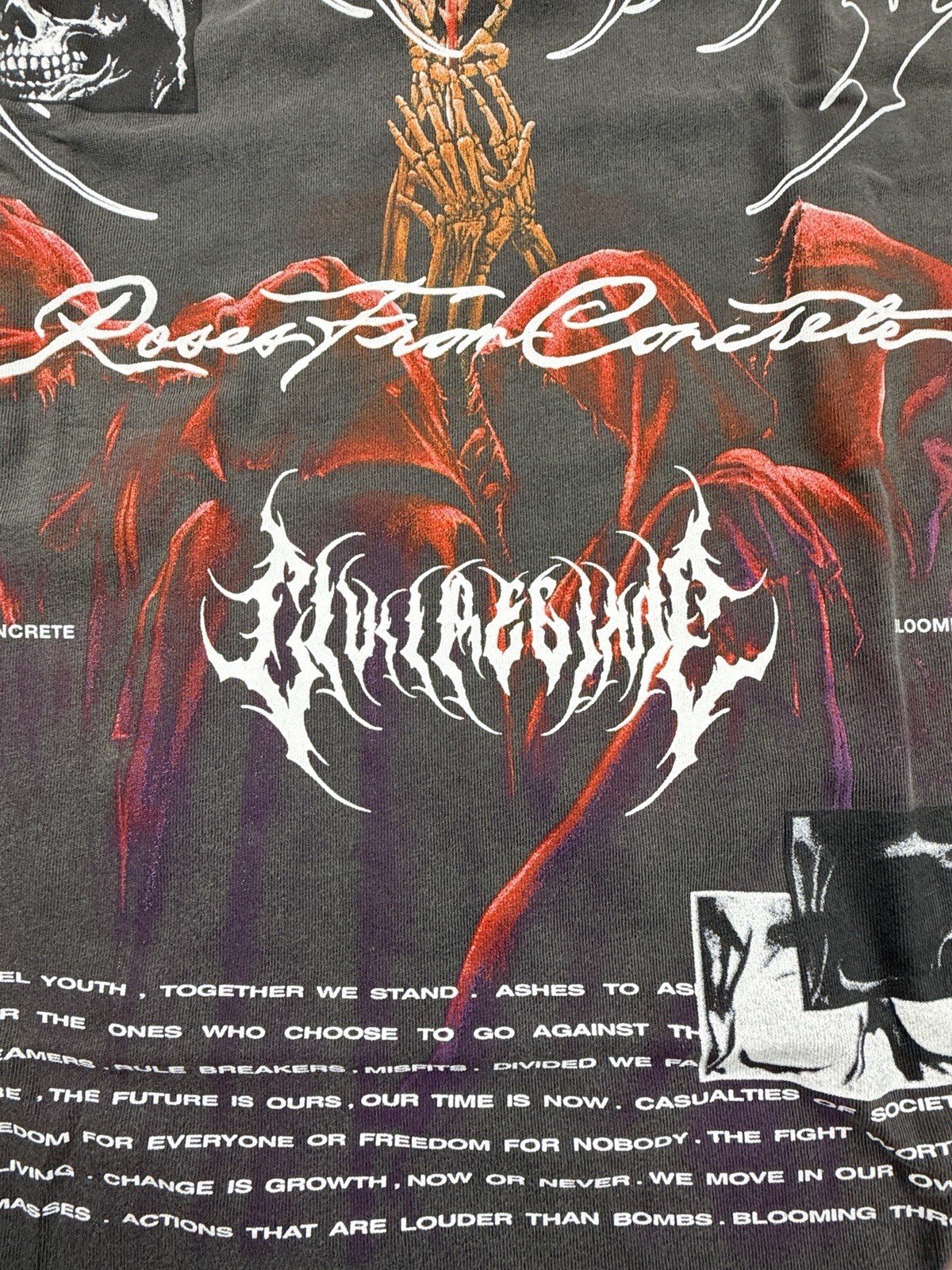 Civil Regime Men Oversized Tee Size Large Grey Ritual Part 2 Skeleton Skull NWT gallery