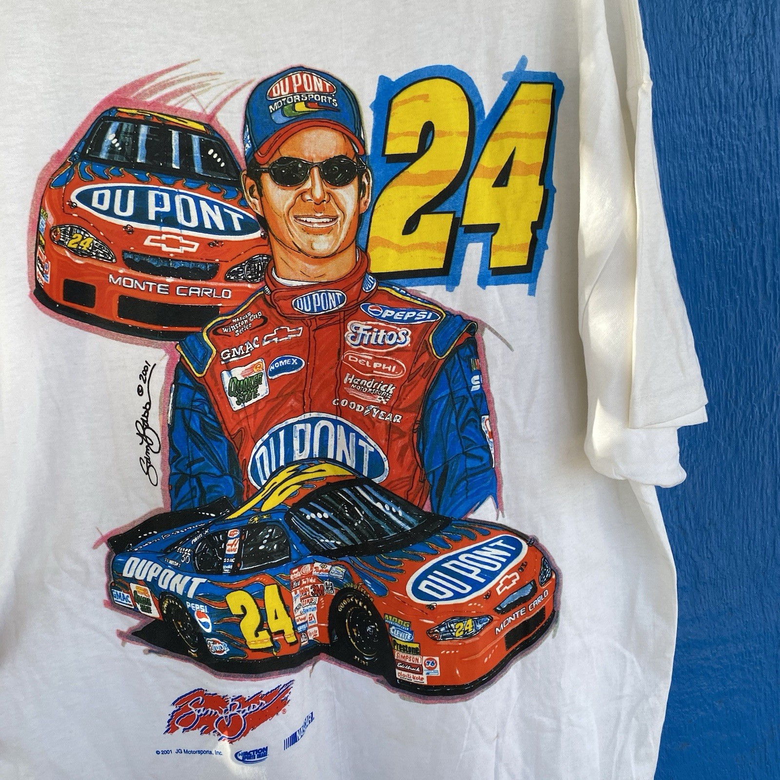 Vintage Nascar Jeff Gordon 2001 T-Shirt Size L NWOT NOS #24 Y2K Read gallery