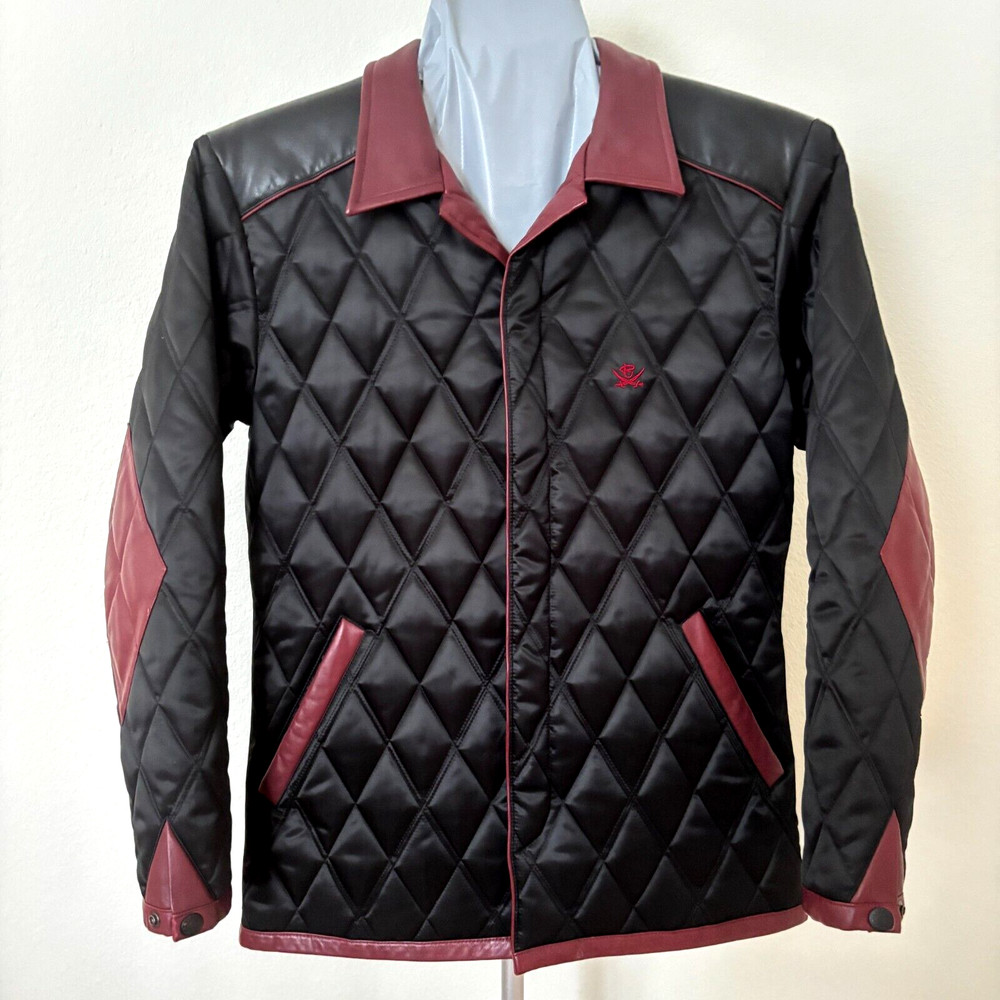 R.J.B Flat Head Steady Blue Jacket Lamb Leather Quilted Black Made in Japan 36