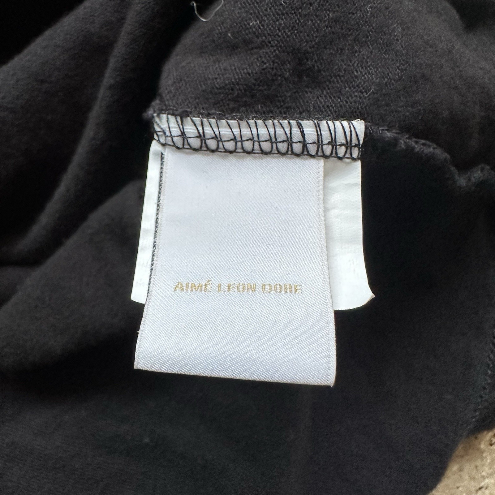 Aime Leon Dore Shirt Large Mens Black Crewneck Script Embroidered Tonal gallery