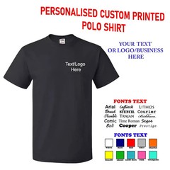 Personalised Custom Printed Crew Neck T-Shirt Work Wear Uniform Event Text Logo
