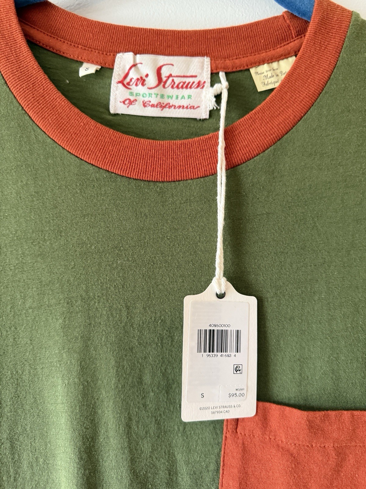 Levi’s Vintage Clothing Sportswear of CA Green Orange T-Shirt Sz S PORTUGAL gallery
