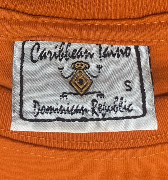 Vintage Dominican Republic Caribbean Taino Lizard Graphic Orange T Shirt Small gallery
