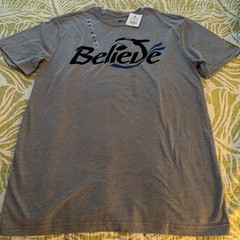 NWT SeaWorld Gray Orca Believe Sea World Adult T Shirt Size Small