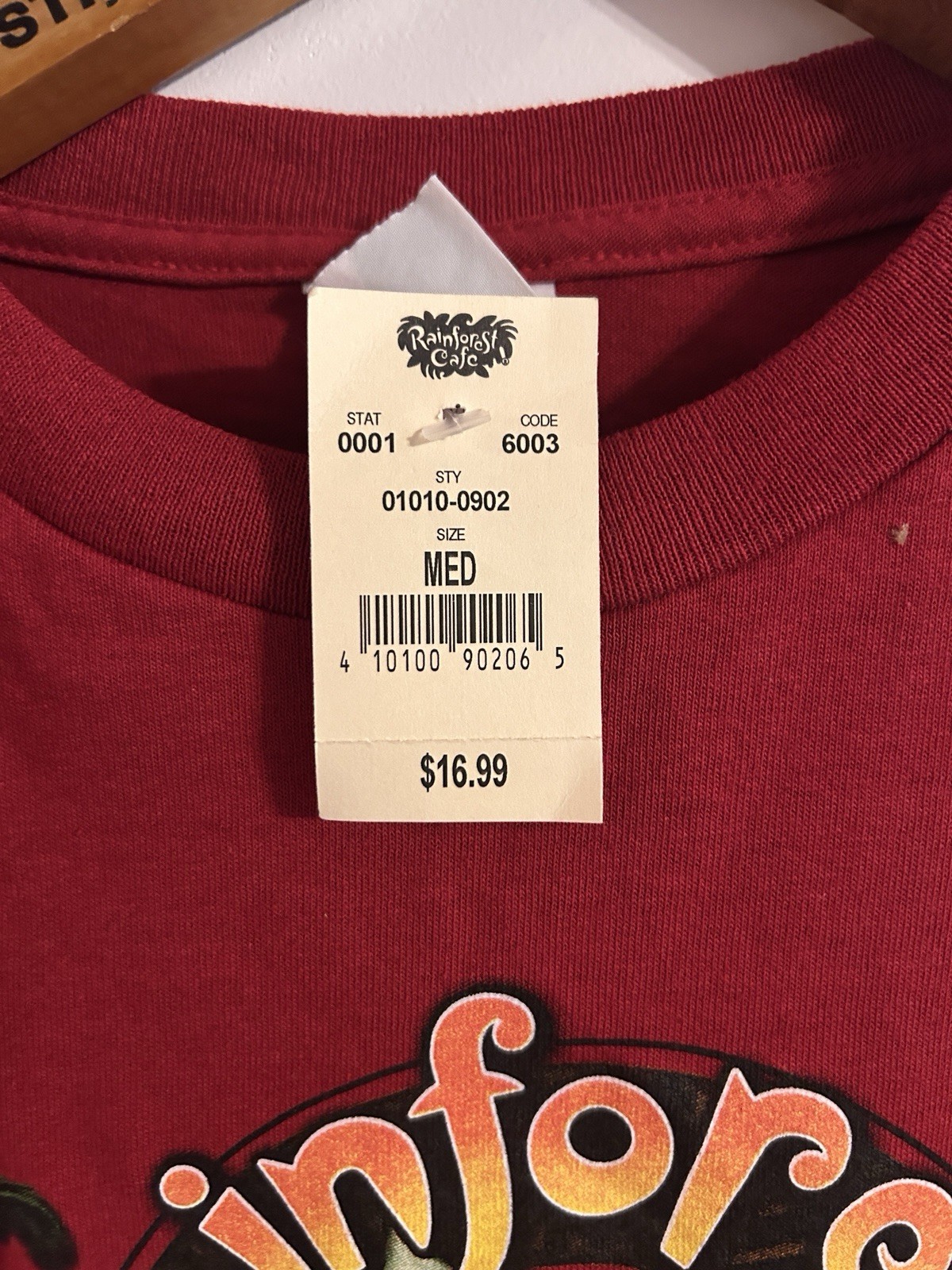NWT Rainforest Cafe Orlando T Shirt Medium Red Frog Graphic Y2K gallery