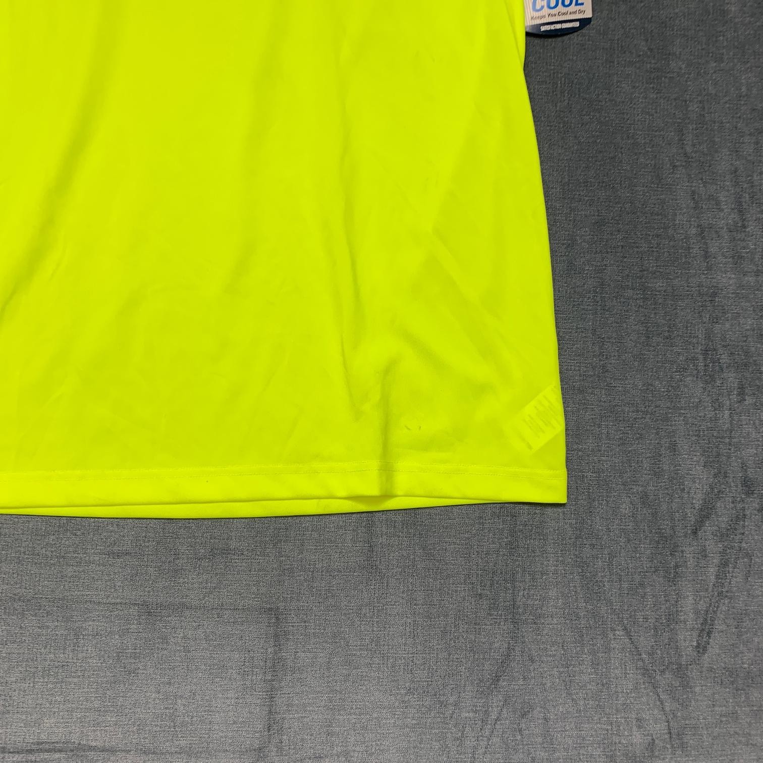 Genuine Dickies T Shirt Mens XLT Neon Green Pockets Moisture Wicking Relaxed Fit gallery