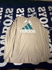 New Adidas Essentials Long Sleeve Tee Wonder Beige 2XL