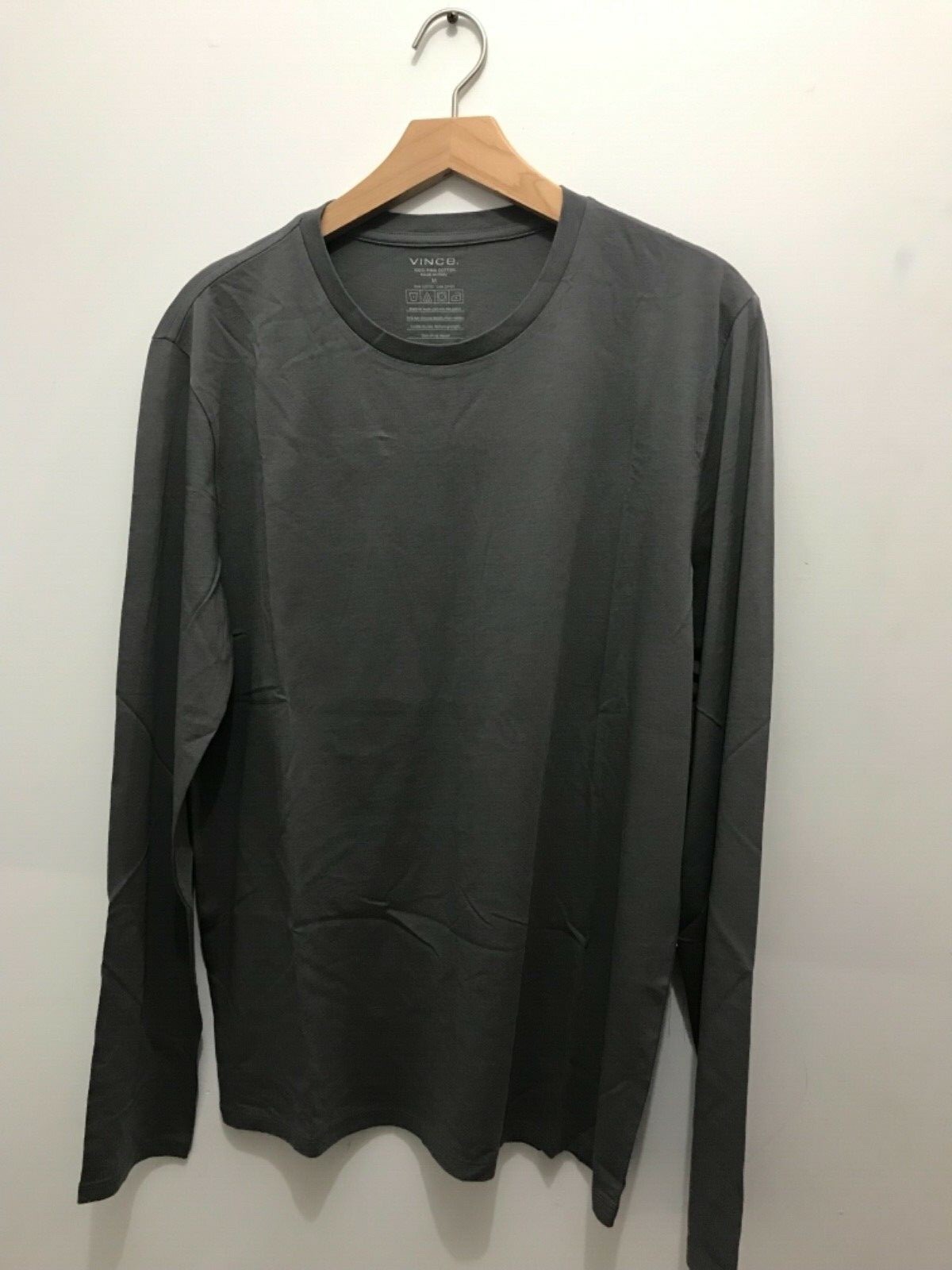 M023 NWT VINCE CREWNECK LONG SLEEVE COTTON MEN TEE SHIRT SIZE S,M,L,XL,XXL $65 gallery