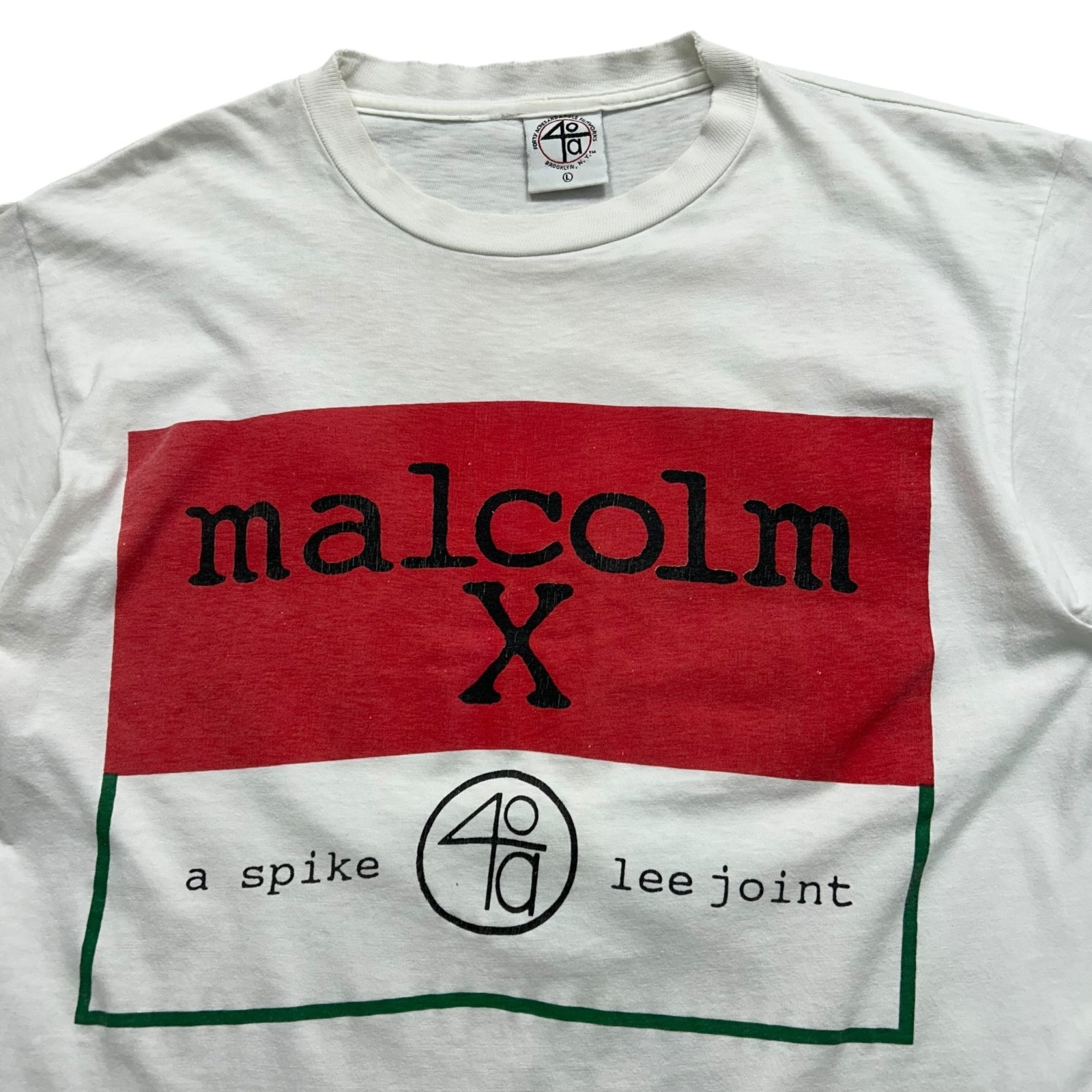 VTG 90s 40 ACRES & A MULE 40A MALCOLM X 1992 SPIKE LEE MOVIE T-SHIRT SIZE L gallery