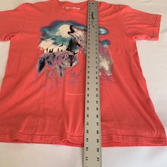 LRG Lifted Research Group Wolf Graphic T-Shirt Men L Pink Nature Moon Streetwear