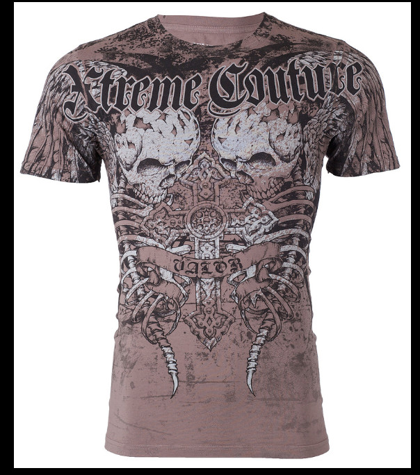 XTREME COUTURE by AFFLICTION Charcoal ROT Short Sleeve Slim Fit T-shirt NWT gallery