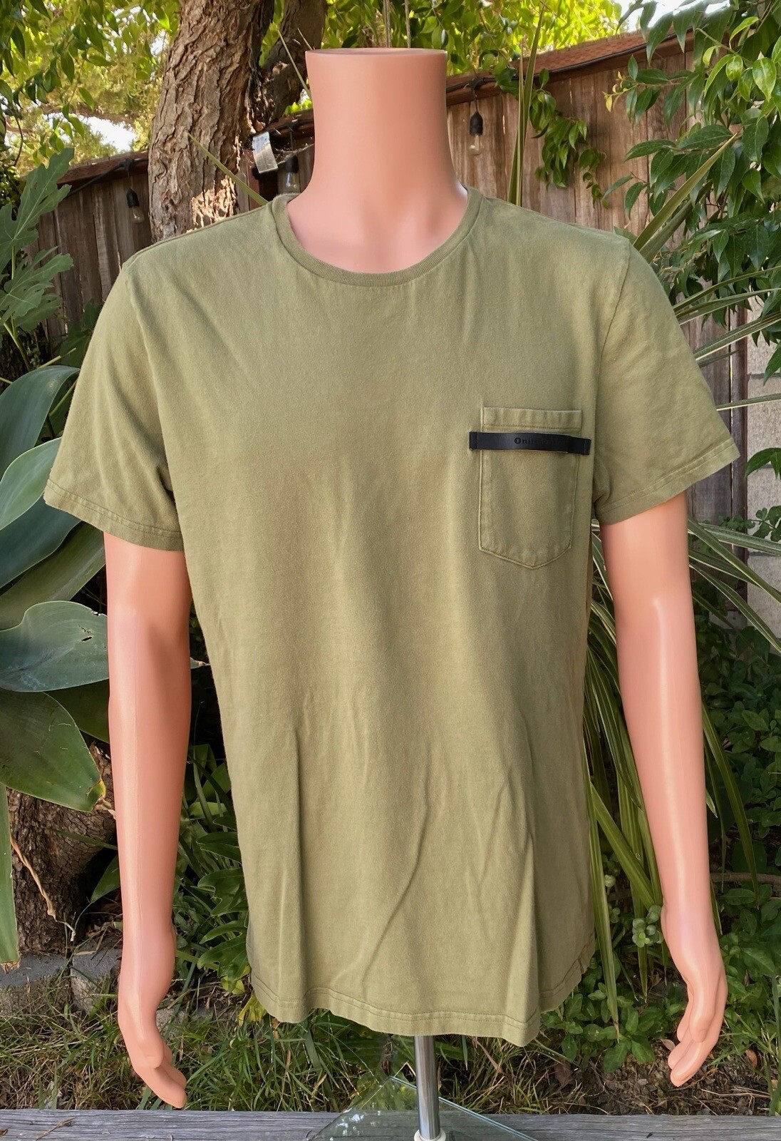 Onitsuka Tiger Shirt Leather Strap Front Pocket T Shirt Green Size In Desc gallery