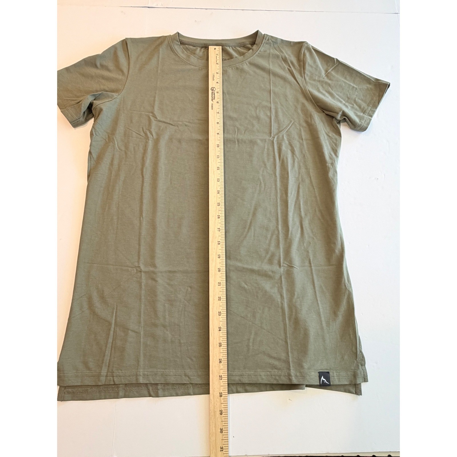 Rokwolf Mens Pima Cotton Modal Stretch T-Shirt Olive Green Longline Large gallery
