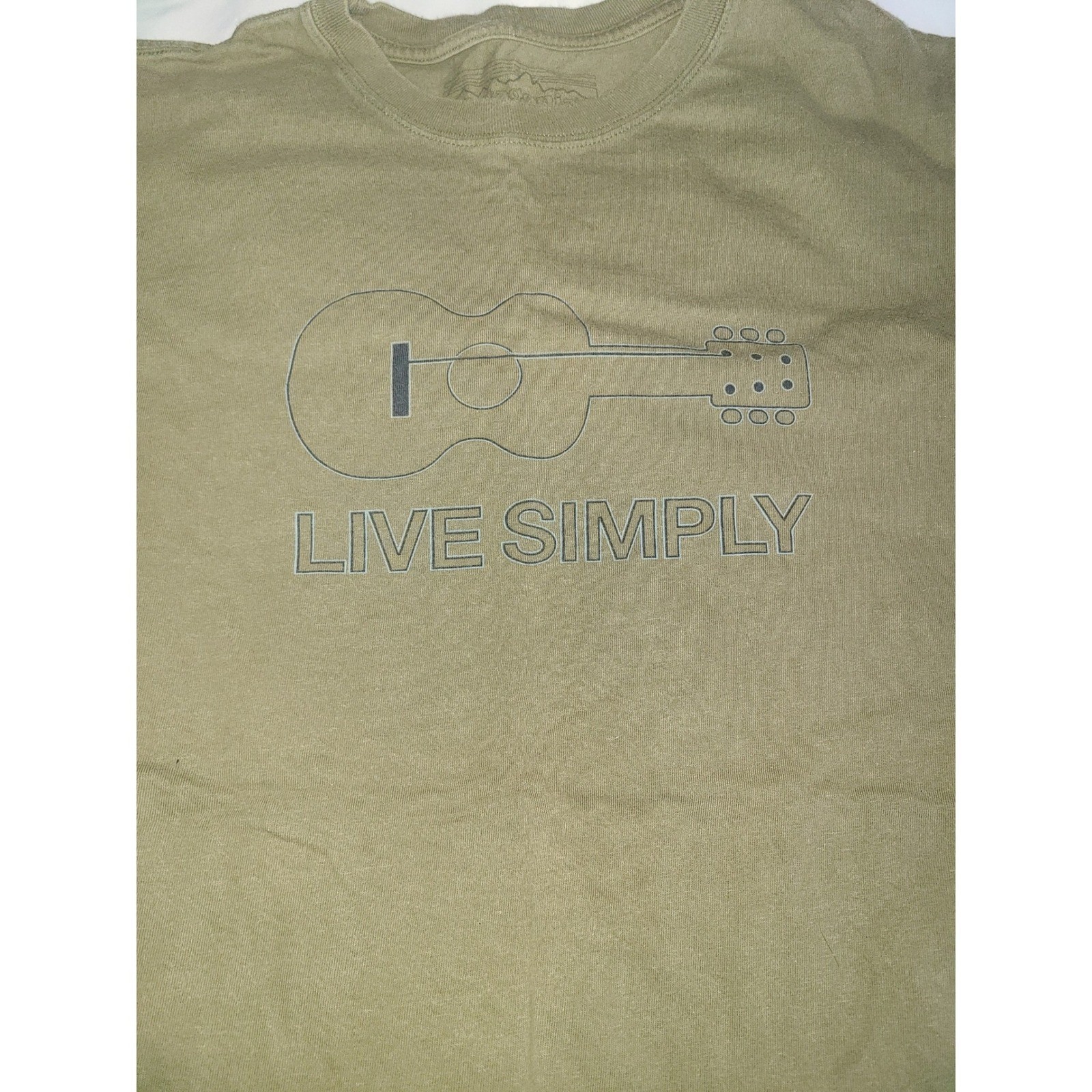 Patagonia Mens Live Simply Guitar Graphic T-Shirt Olive Green Organic Cotton M gallery