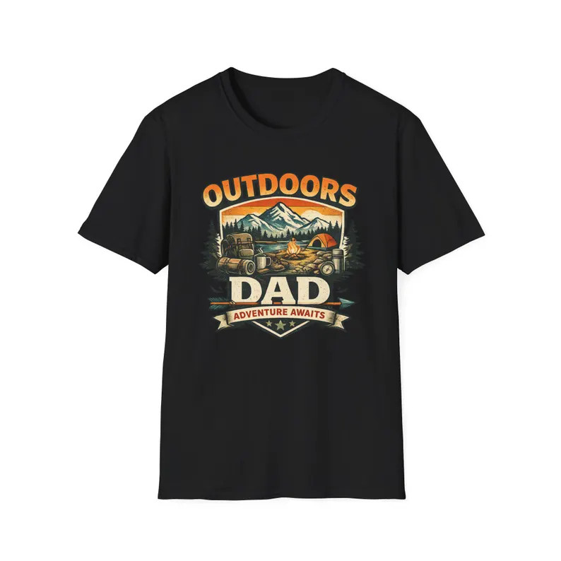 Outdoors Dad Camping Lake Gildan Tee Nature Fishing Hiking gallery