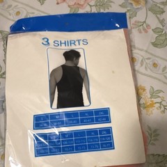 First Quality Multicolor Men’s Sleeveless Cotton T-Shirt Size M 3-Pack