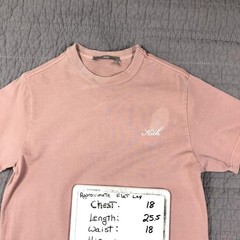 Kith Shirt Men XS Pink Script Logo Embroidered Tee Crewneck Distressed Patina