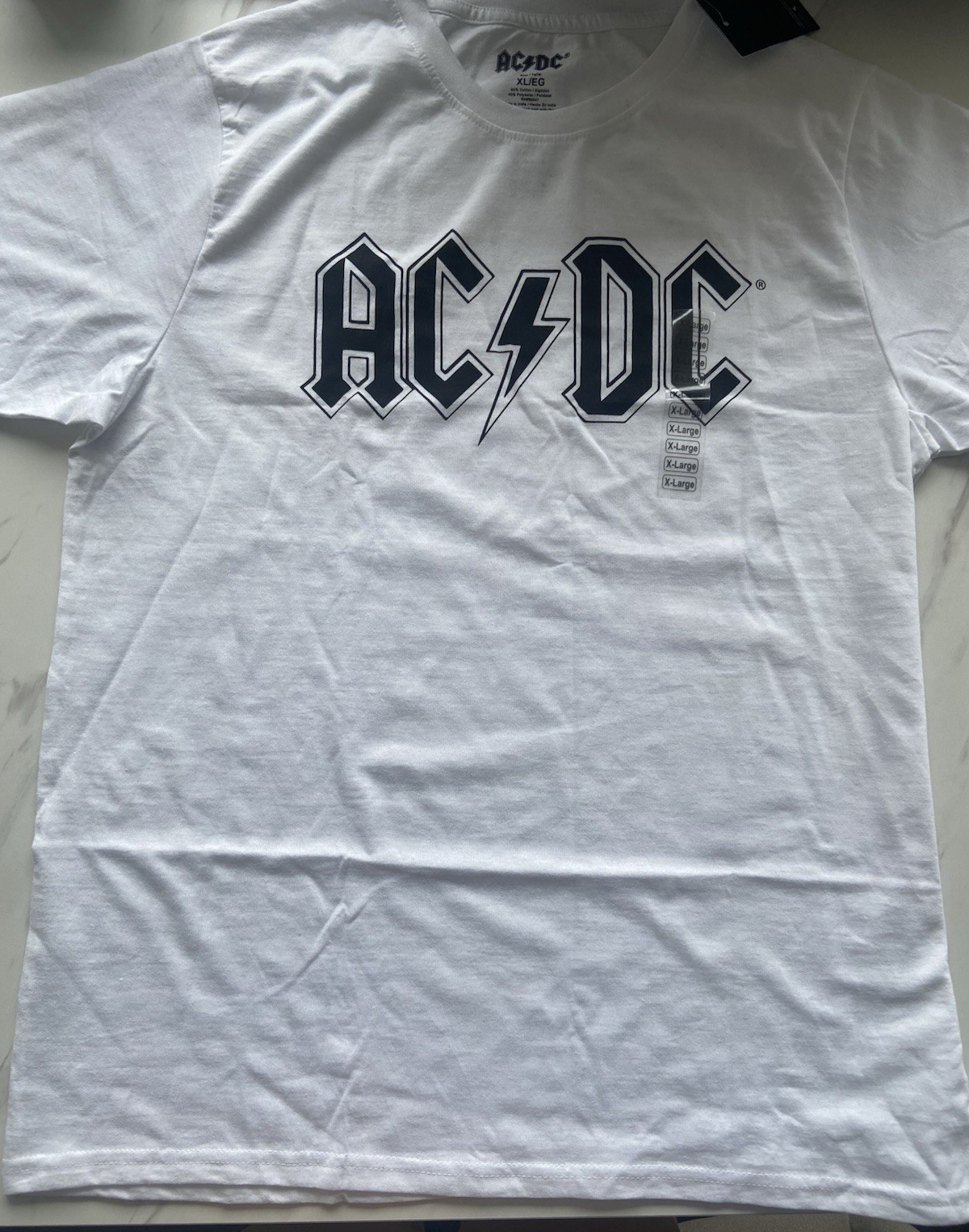 ACDC Logo T Shirt Black White XL Official Merchandise AC/DC Brand New with Tags