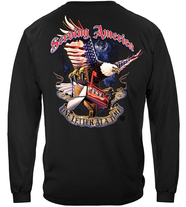 New! AMERICAN POSTAL WORKER; serving America one letter at a time SHIRT-AWESOME