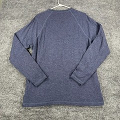 Faherty Henley Shirt Mens Medium Blue Long Sleeve Casual Comfort Lightweight