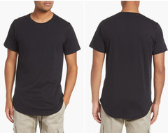 KUWALLA Eazy Scoop Cotton Blend Crewneck T-Shirt in Black-Small