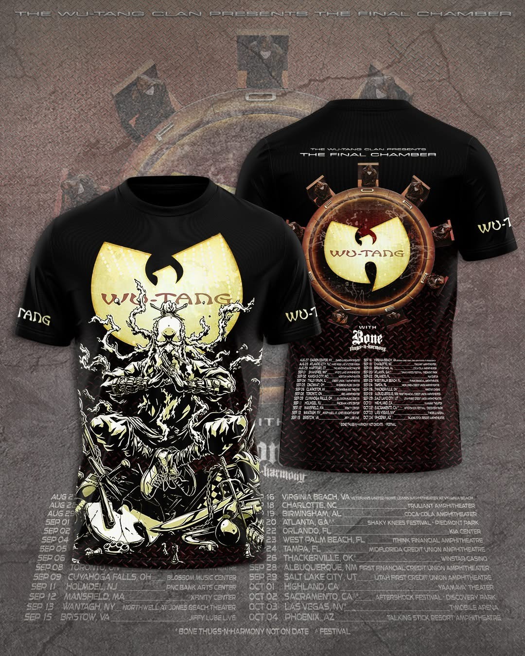 Wu-Tang Clan The Final Chamber World Tour T-Shirt Hip Hop Legend Graphic Tee