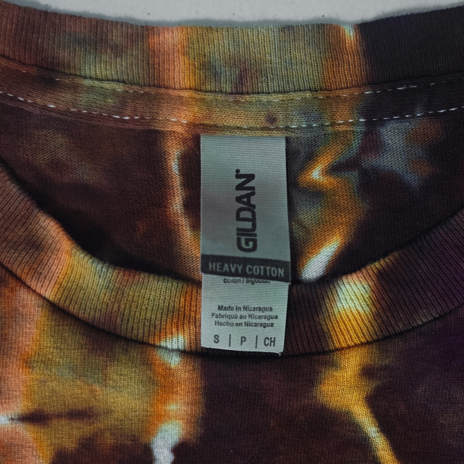 Geode Ice Tie Dye T-Shirt Gildan Adult S Small Orange Brown Earthy Handmade New gallery