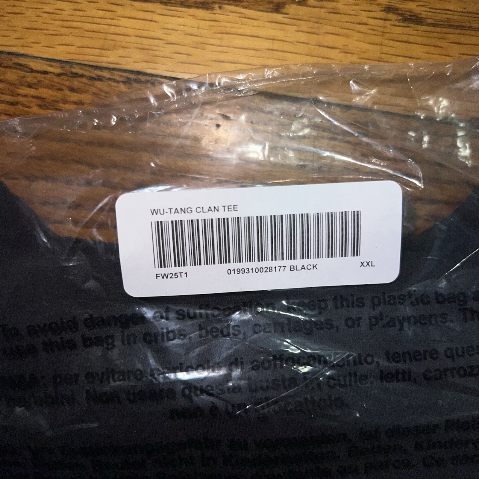 In-Hand Supreme Wu Tang Clan Rza Tee Black Size: XXL gallery