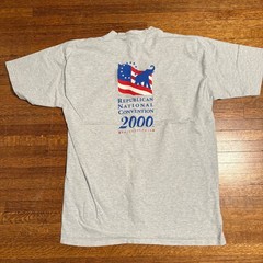 Republican National Convention 2000 T Shirt Gray USA Made All Sport Mens XL
