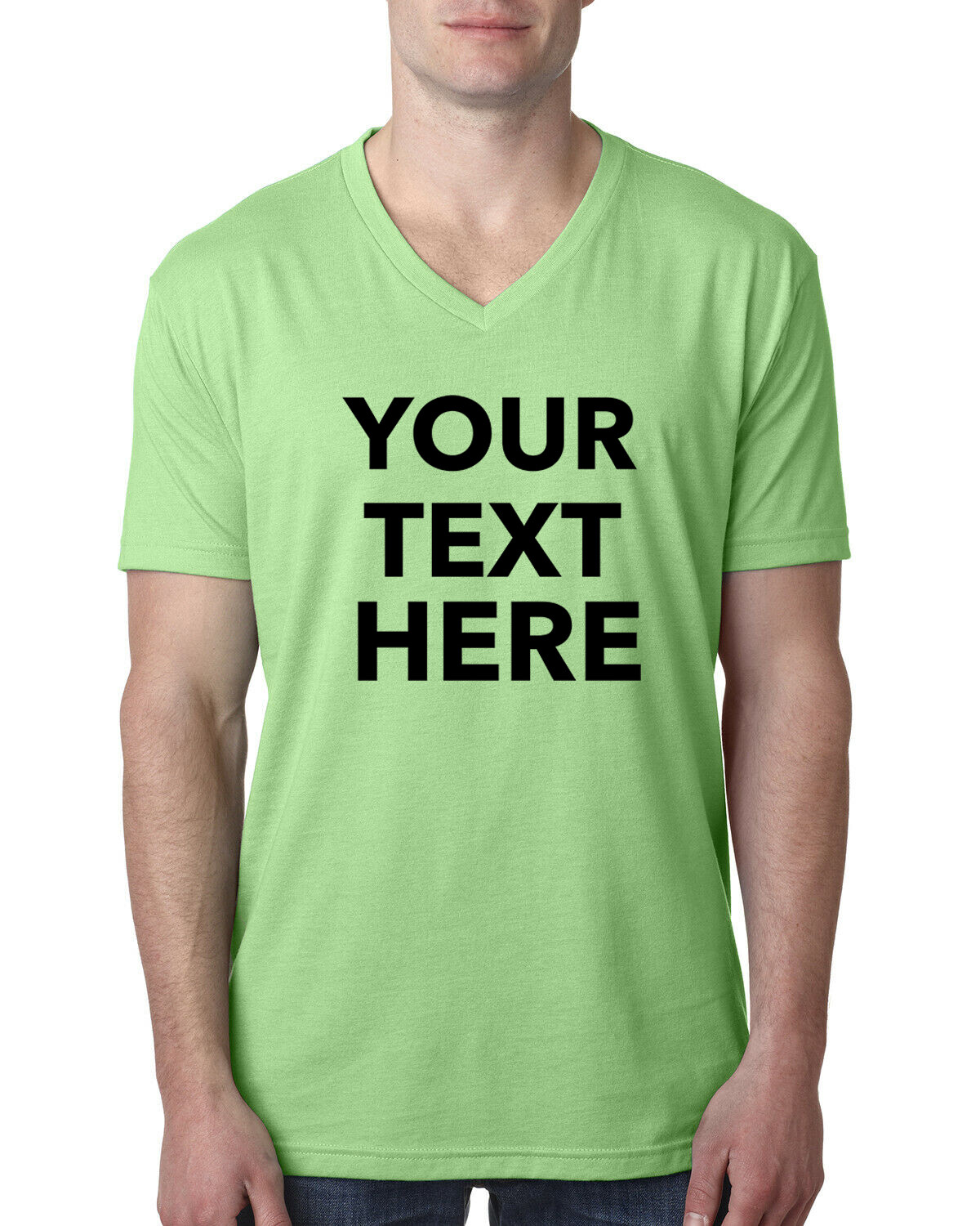 Custom Text, Logo- Next Level Men's Premium CVC V-Neck Soft T-Shirt 6240 gallery