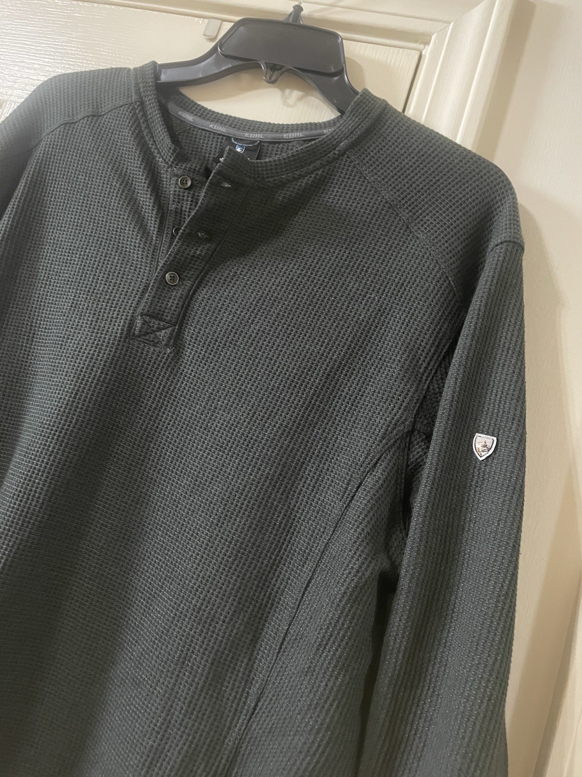 Kuhl Enticer Henley Men's XL Green Long Sleeve Stretch Outdoor Ribbed Shirt 7386 gallery