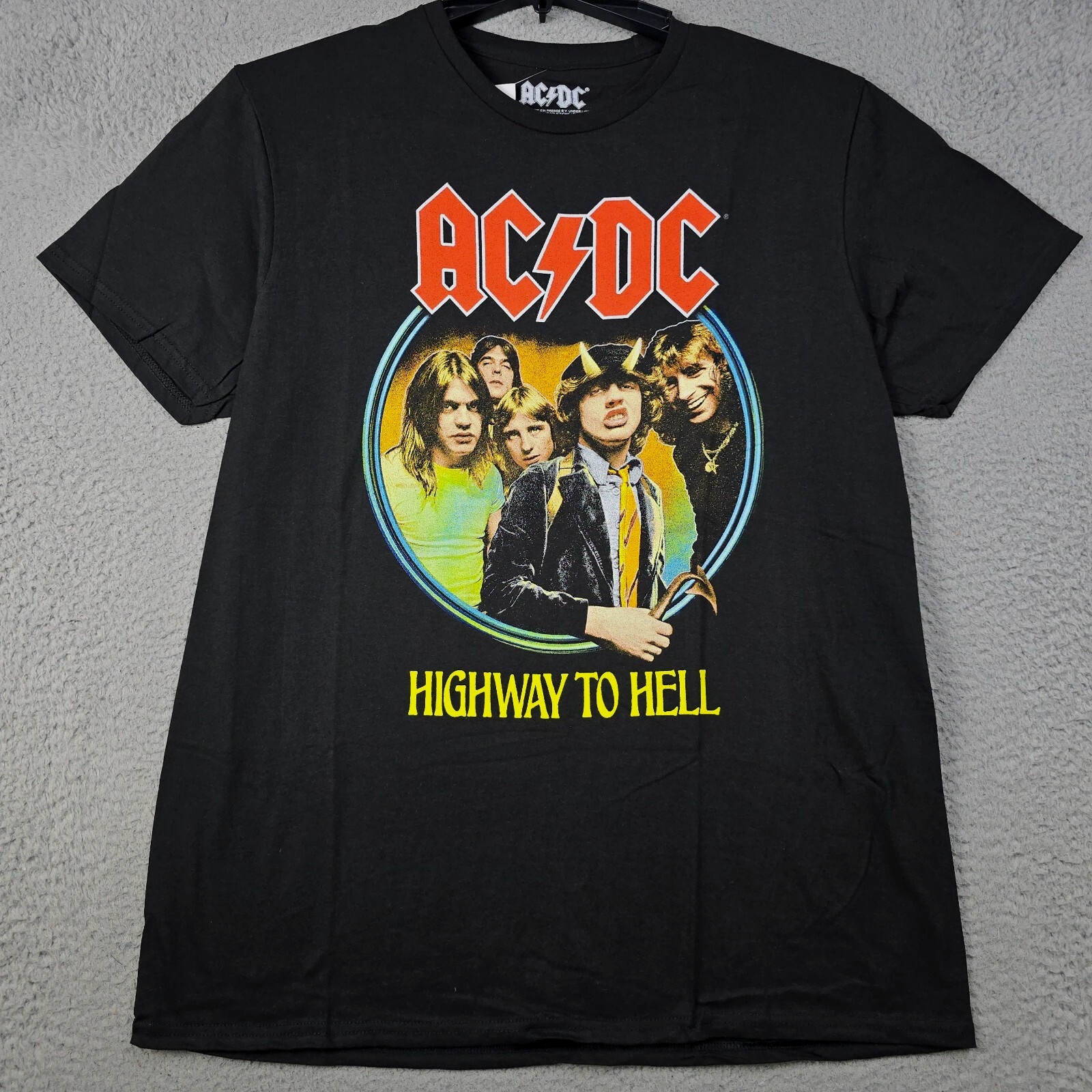 ACDC Shirt Mens LARGE L BLACK NEW HIGHWAY TOO HELL CONCERT TOUR ROCK Music NWT gallery