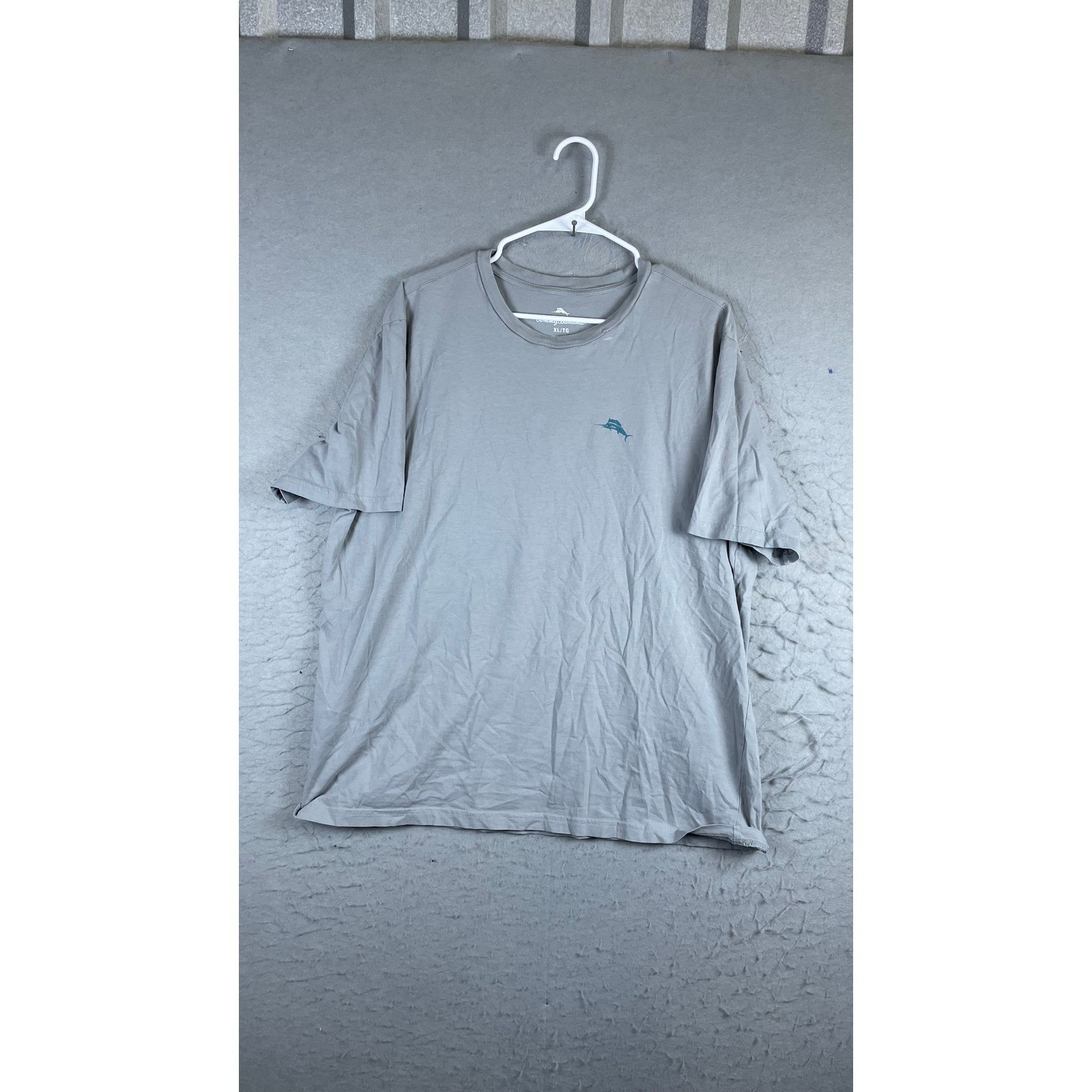 Tommy Bahama T-Shirt Mens XL Gray Excellent Graphic Back Marlin Cotton Tee