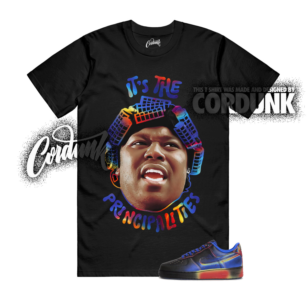 Air Force 1 Low Retro Heat Map Black Racer Blue T Shirt Match ITP gallery