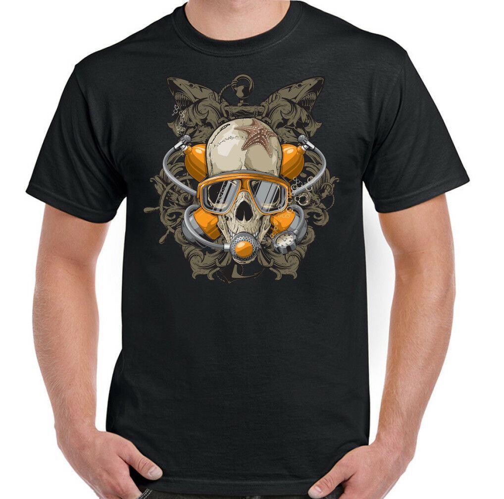 SCUBA DIVING T-SHIRT Mens Funny Diver Dive Equipment Flippers Mask Regulator Sea gallery