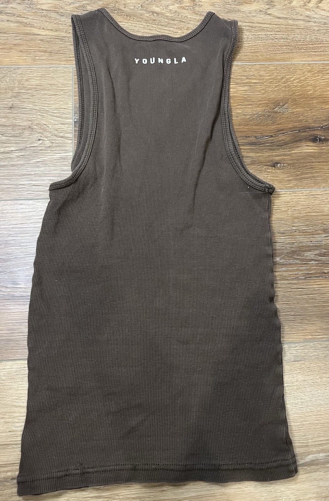 Pre Owned YoungLA 340 Wife Lovers Tank Top Brown Men Size Medium gallery