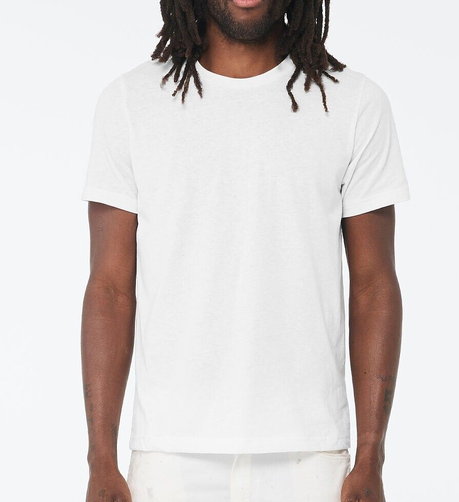 Bella + Canvas 3001CVC Unisex T Shirt Retail Fit Heather Stylish Tee CVC WHITE