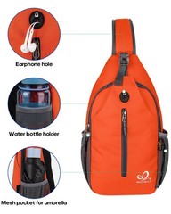 WATERFLY Crossbody Sling Backpack Sling Bag Travel Hiking Chest Bag Daypack